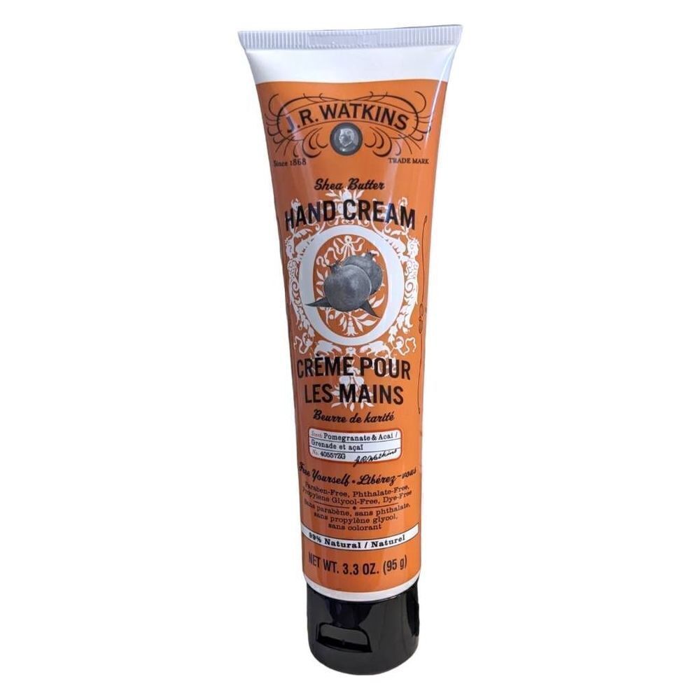 J.R. Watkins Pomegranate & Acai Shea Butter Hand‎ Cream 3.3 oz Lotion Fruity